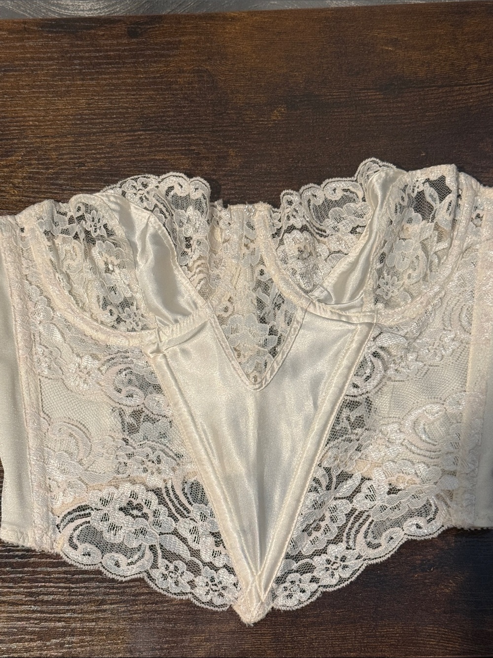 Vintage Dior Ivory Lace Bustier Top